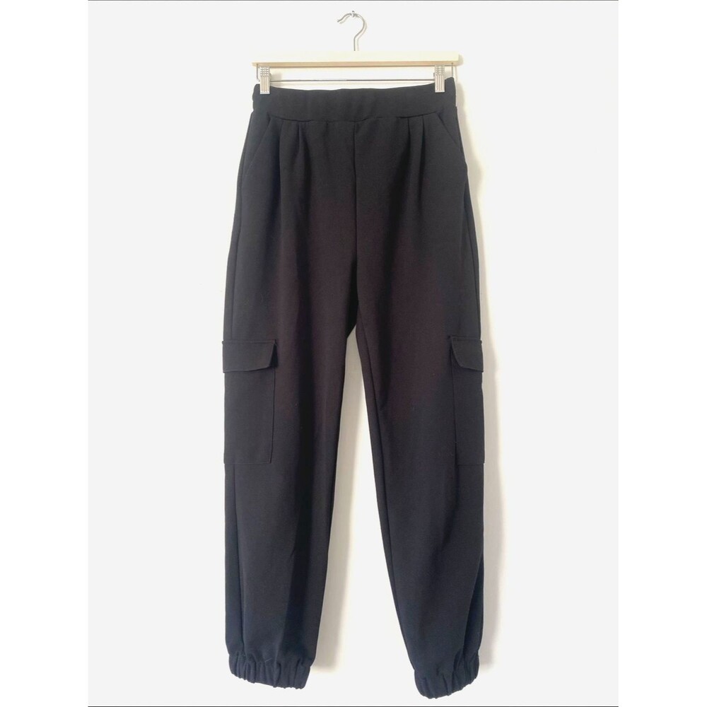 Hunter & Braven Black Cargo Jogger Pants Relaxed Fit Sz M Office Contemporary